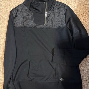 Harley Davidson Black Quilted Yoke Half-Zip Pullover